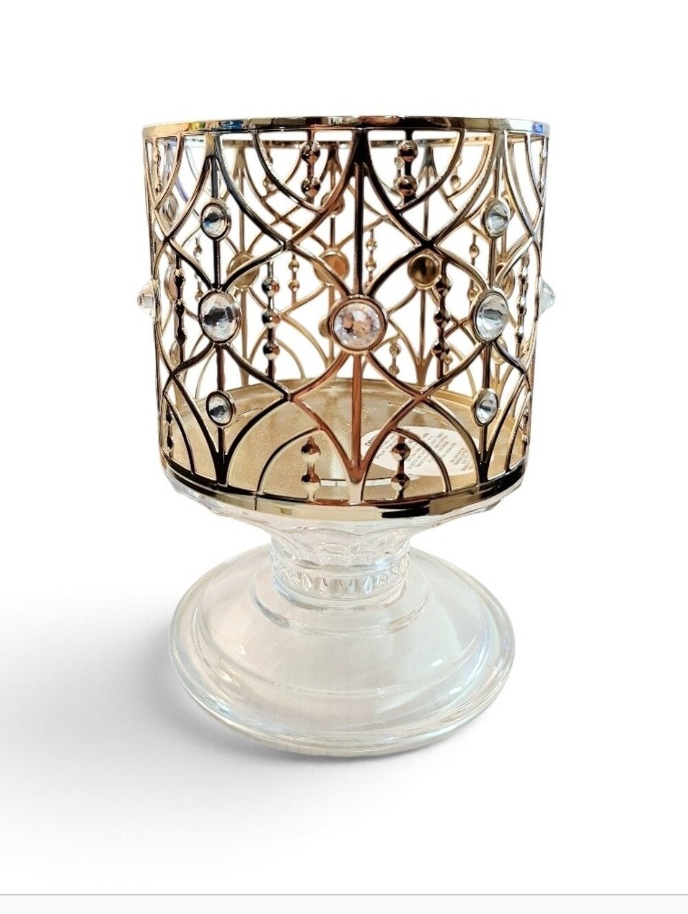 Bath & Body Works Gold Gem Glass Pedestal